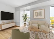 Thumbnail 27 of 55 - Living Area With TV at The Rosalyn | Affordable 55+ Apartments in Bloomington, Bloominton Minnesota