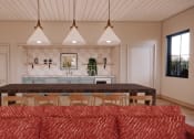 Thumbnail 32 of 49 - a dining room and kitchen with a large table and chairs at Sandhill Parkway Townhomes Apartments, East Bethel, MN