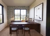 Thumbnail 42 of 49 - a dining room with a table and chairs and large windows at Sandhill Parkway Townhomes Apartments, East Bethel