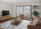 Thumbnail 3 of 20 - Spacious Living Room at The Fremont Apartments, Minneapolis, MN