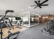 Thumbnail 45 of 69 - A spacious home gym with a variety of equipment.