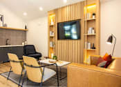 Thumbnail 7 of 25 - a living room with a couch and chairs and a television at Parc Medallion LLC, Union City California
