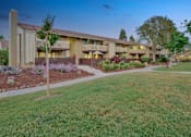 Thumbnail 19 of 90 - an exterior view of a house with a yard and sidewalk at Summerwood Apartments, Santa Clara