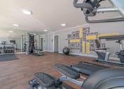 Thumbnail 12 of 31 - the gym is equipped with exercise machines and weights at The Flats on Addison, Sherman Oaks