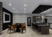 Thumbnail 9 of 11 - a dining room and kitchen with a table and chairs