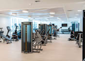 Thumbnail 17 of 26 - a large fitness room with cardio machines and weights