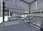 Thumbnail 15 of 26 - a covered patio with chairs and tables