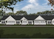 Thumbnail 19 of 22 - Artist rendering of Erie Ridge Ranch Townhomes with 1- and 2-car garages