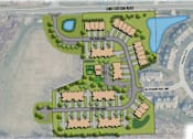 Thumbnail 22 of 22 - Erie Ridge Townhomes Site Map showing where buildings and the Lease Office / Community Center are located