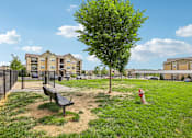Thumbnail 51 of 60 - A park with a bench, a tree, and a fire hydrant at Venue at 109 Apartments, Tennessee, 37090