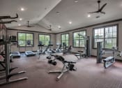 Thumbnail 6 of 14 - a gym with exercise equipment and windows at Sterling Creek, Richmond Hill, 31324