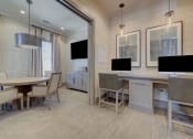 Thumbnail 4 of 39 - a dining room with a table and chairs and a tv at Citadel at Westpointe, Texas