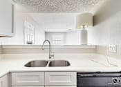 Thumbnail 10 of 28 - A kitchen with a sink and a dishwasher.