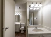 Thumbnail 33 of 56 - This is a photo of the bathroom from the primary half bath in the 899 square foot, 2 bedroom, 1.5 bath apartment at Blue Grass Manor Apartments in Erlanger, KY.