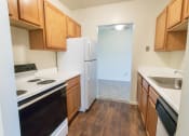 Thumbnail 22 of 56 - This is a photo of the kitchen in the 652 square foot, 1 bedroom, 1 bath A-style apartment at Blue Grass Manor Apartments in Erlanger, KY.