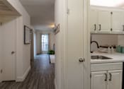 Thumbnail 14 of 42 - This is a photo of the entryway in a 692 square foot 1 bed, 1 bath model aprtment at Cambridge Court Apartments in Dallas Texas