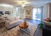 Thumbnail 10 of 42 - Photo of the living room in a 692 square foot 1 bed, 1 bath model aprtment at Cambridge Court Apartments in Dallas Texas