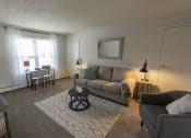 Thumbnail 9 of 35 - This is a photo of the living room in the 740 square foot 1 bedroom model apartment at Compton Lake Apartments in Mt. Healthy, OH.
