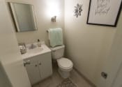 Thumbnail 18 of 35 - This is a photo of the bathroom in the 740 square foot 1 bedroom model apartment at Compton Lake Apartments in Mt. Healthy, OH.