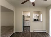 Thumbnail 8 of 71 - This is a photo of the kitchen with pass through window from the dining room of the 631 square foot, B-style (Ranch) 1 bedroom/1 bath floor plan at Colonial Ridge Apartments in the Pleasant Ridge neighborhood of Cincinnati, OH.