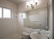 Thumbnail 31 of 71 - This is a photo of the bathroom in the 631 square foot, B-style (Ranch) 1 bedroom/1 bath floor plan at Colonial Ridge Apartments in the Pleasant Ridge neighborhood of Cincinnati, OH.