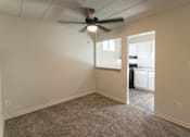 Thumbnail 32 of 62 - This is a photo of the dining area in the 550 square foot 1 bedroom, 1 bath patio apartment at College Woods Apartments in the North College Hill neighborhood of Cincinnati, OH.
