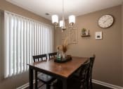 Thumbnail 29 of 77 - This is a photo of the dining room in the upgraded 650 square foot, 1 bedroom, 1 bath model apartment at Deer Hill Apartments in Cincinnati, Ohio.