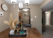 Thumbnail 30 of 77 - This is a photo of the dining room in the upgraded 650 square foot, 1 bedroom, 1 bath model apartment at Deer Hill Apartments in Cincinnati, Ohio.