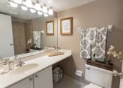 Thumbnail 36 of 77 - This is a photo of the bathroom in the upgraded 650 square foot, 1 bedroom model apartment at Deer Hill Apartments in Cincinnati, Ohio.