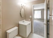 Thumbnail 18 of 77 - This is a photo of the primary bathroom of an upgraded 950 square foot, 2 bedroom apartment at Deer Hill Apartments in Cincinnati, OH.