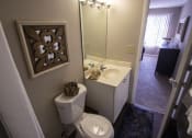 Thumbnail 54 of 77 - This is a photo of the primary bathroom in the 950 square foor, 2 bedroom apartment at Deer Hill Apartments in Cincinnati, OH.