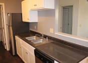 Thumbnail 12 of 98 - This is a photo of an upgraded kitchen in the 1056 square foot 2 bedroom Gainsway at Trails of Saddlebrook Apartments in Florence, KY.