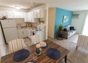 Thumbnail 14 of 44 - This is a photo of the kitchen from the dining area in the 705 square foot 2 bedroom, 1 bath apartment at Lisa Ridge Apartments in the Westwood neighborhood of Cincinnati, Ohio.
