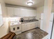 Thumbnail 1 of 56 - This is a photo of the kitchen of the 1 bedroom, 631 square foot model apartment at Lake of the Woods Apartments in Cincinnati, OH.