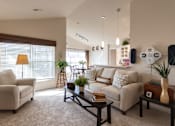 Thumbnail 75 of 147 - This is a photo of the living room in the 1016 square foot, 2 bedroom, 2 bath Nautica floor plan at Nantucket Apartments in Loveland, OH.