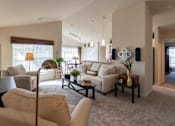 Thumbnail 72 of 147 - This is a photo of the living room in the 1016 square foot, 2 bedroom, 2 bath Nautica floor plan at Nantucket Apartments in Loveland, OH.