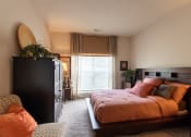 Thumbnail 35 of 147 - This is a photo of the primary bedroom in the 2 bedroom, 2 bath Islander floor plan at Nantucket Apartments in Loveland, OH.