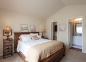Thumbnail 80 of 147 - This is a photo of the primary bedroom in the 1016 square foot, 2 bedroom, 2 bath Nautica floor plan at Nantucket Apartments in Loveland, OH.