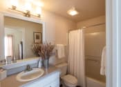 Thumbnail 83 of 147 - This is a photo of the bathroom  in the 1016 square foot, 2 bedroom, 2 bath Nautica floor plan at Nantucket Apartments in Loveland, OH.