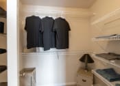 Thumbnail 82 of 147 - This is a photo of the primary bedroom walk-in closet in the 1016 square foot, 2 bedroom, 2 bath Nautica floor plan at Nantucket Apartments in Loveland, OH.