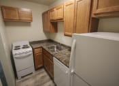 Thumbnail 24 of 78 - This is a photo of the kitchen in a 750 square foot 2 bedroom, 1 bath apartment at Park Lane Apartments in Cincinnati, OH.