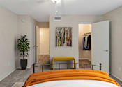 Thumbnail 32 of 47 - Bedroom with coxy bed at Preston Park Apartments, Dallas