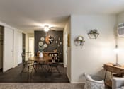 Thumbnail 12 of 29 - This is a picture of the dining area from the living room in a 576 sq foot 1 bedroom, 1 bath apartment at Red Bank Reserve in the Madisonville neighborhood of Cincinnati, Ohio.