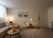 Thumbnail 14 of 29 - This is a picture of the living room in a 576 sq foot 1 bedroom, 1 bath apartment at Red Bank Reserve in the Madisonville neighborhood of Cincinnati, Ohio.