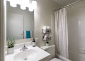 Thumbnail 21 of 29 - This is a picture of the bathroom in a 576 sq foot 1 bedroom, 1 bath apartment at Red Bank Reserve in the Madisonville neighborhood of Cincinnati, Ohio.