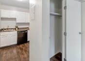 Thumbnail 18 of 38 - This is a photo of the living room closet of a 742 square foot, 2 bedroom apartment at Romaine Court Apartments in the Oakley neighborhood of Cincinnati, Ohio.