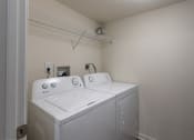 Thumbnail 21 of 98 - This is a photo of the utility room with washer and dryer in the 1226 square foot 3 bedroom, 2 bath Hambletonian at Trails of Saddlebrook Apartments in Florence, KY.