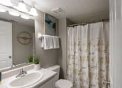 Thumbnail 34 of 98 - This is a photo of the primary bathroom in the 1226 square foot 3 bedroom, 2 bath Hambletonian at Trails of Saddlebrook Apartments in Florence, KY.