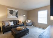 Thumbnail 31 of 75 - This is a photo of the living room of the 890 square foot 2 bedroom, 2 bath Liberty at Washington Place Apartments in in Miamisburg, Ohio in Washington Township.