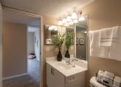 Thumbnail 38 of 75 - This is a photo of the bathroom of the 890 square foot 2 bedroom, 2 bath Liberty at Washington Place Apartments in in Miamisburg, Ohio in Washington Township.